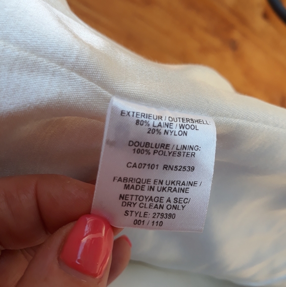 Jones Studio Cream Ivory Wool Pea Coat - Picture 13 of 14